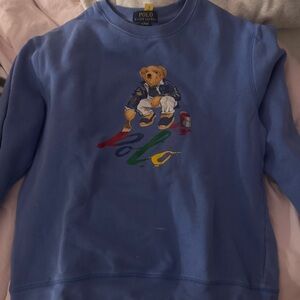 Polo by Ralph Lauren Blue Sweater with Bear Design